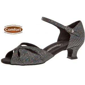 Diamant Women´s dance shoes 144-011-183 - Textile Black/Silver - 4,2 cm