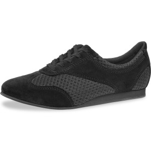 Diamant Damen Tanzschuhe 183-435-577-V - Veloursleder Schwarz - 1cm