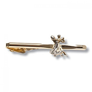 Diamant Tie clip with dance couple [Gold]