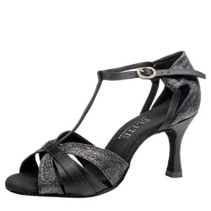 Rummos Damen Tanzschuhe Elite Martina 041/131 - Material: Satin/Glitzer - Farbe: Noir - Weite: Normal - Absatz: 60R Flare - Größe: EUR 38