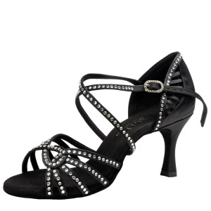 Rummos Damen Tanzschuhe Elite Eris 041S - Material: Satin Schwarz - Weite: Normal - Absatz: 60R Flare - Größe: EUR 39