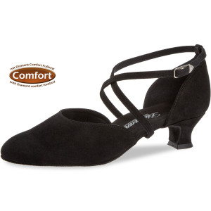 Diamant Mujeres Zapatos de Baile 048-112-001 - Cuero Negro [Extra Ancho] - 4,2 cm