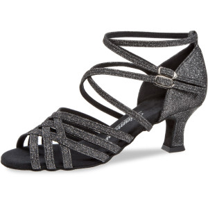 Diamant Femmes Chaussures de Danse 108-036-519 - Brocart Noir-Argent - 5 cm
