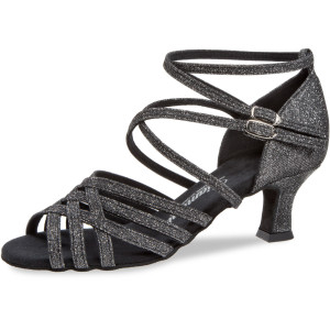 Diamant Mulheres Sapatos de Dança 108-036-519 - Brocado Preto - 5 cm