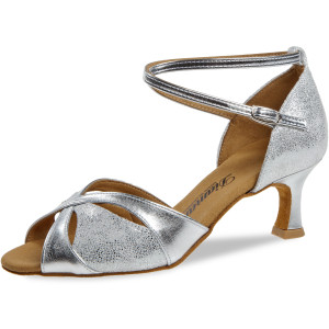 Diamant Damen Tanzschuhe 141-077-463 - Synthetik/Veloursleder Silber - 5 cm