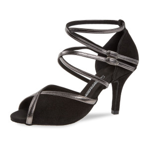 Diamant Women´s dance shoes 178-058-501 - Suede Black/Bronce - 7,5 cm