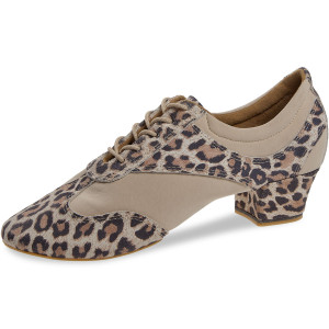 Diamant Mulheres VarioPro Sapatos instrutor de dança 188-234-587-Y - Camurça Leopardo/Bege - 3,7 cm