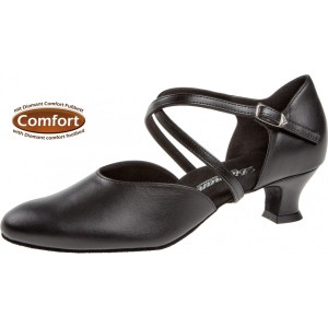 Diamant - Donne Scarpe da Ballo 141-058-420 - Pelle/Scamosciata Nero/Platin - 7,5 cm Platin [Extra Largo]