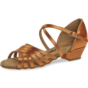 Diamant Mädchen Tanzschuhe 196-030-379 - Dark Tan Satin