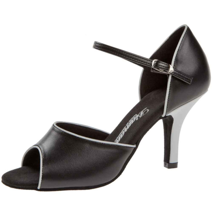 Diamant Women´s dance shoes 153-058-027 - Leather Black/White - 7,5 cm Slim [UK 3]