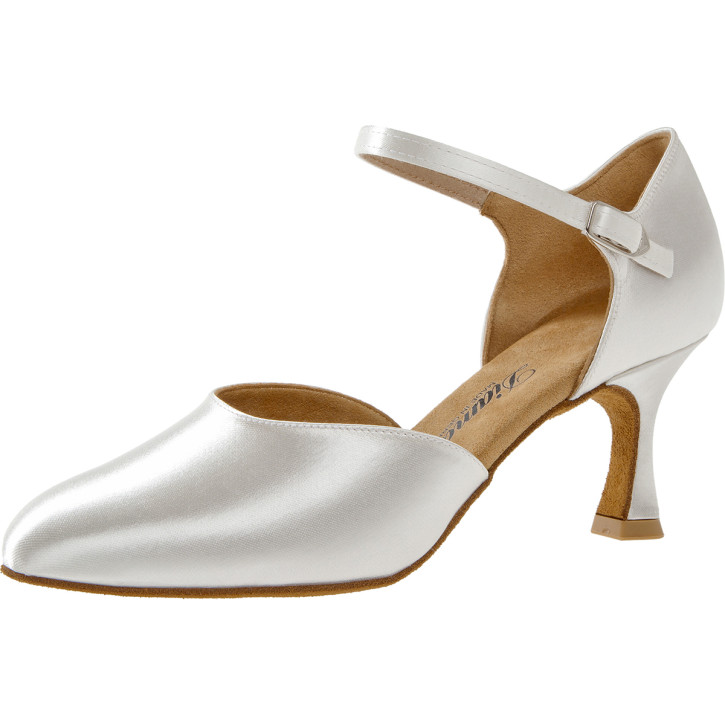 Diamant Damen Tanzschuhe / Brautschuhe 051-085-092 - Satin Weiß - 6,5 cm